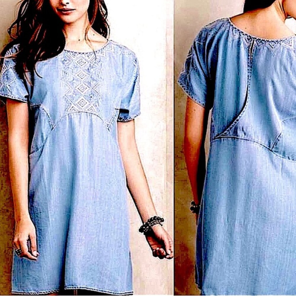 Holding Horses Chambray Dress - Anthropologie (Medium)